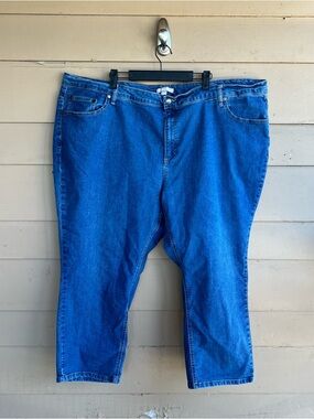 Woman Within plus-size denim capri Pants Size 30W Stretch Denim